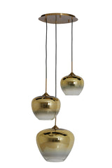 Elegant Trio Pendant Light with Gold-Clear Glass Design