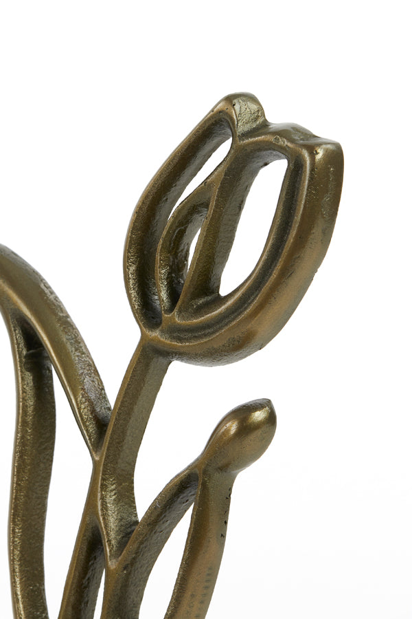Antique Bronze Tulip Ornament on Base 17x6x35 cm
