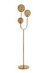 Elegant Magdala Floor Lamp with Brown & Gold Glass, 3L E14, 38x20x162 cm