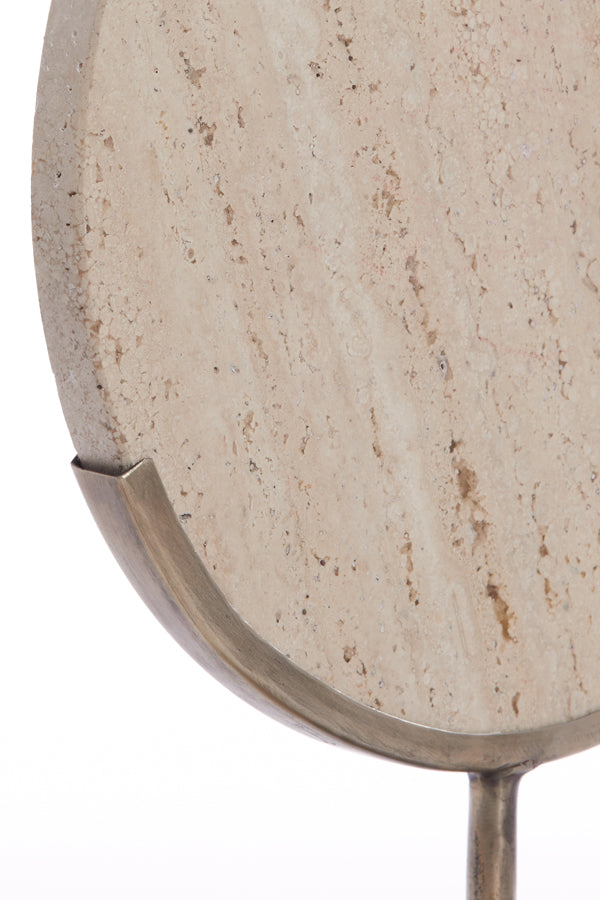 Elegant Sand Travertine Sculpture on Base 35x10x51.5 cm