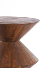 Round Mango Wood Side Table 45x60 cm in Brown Finish