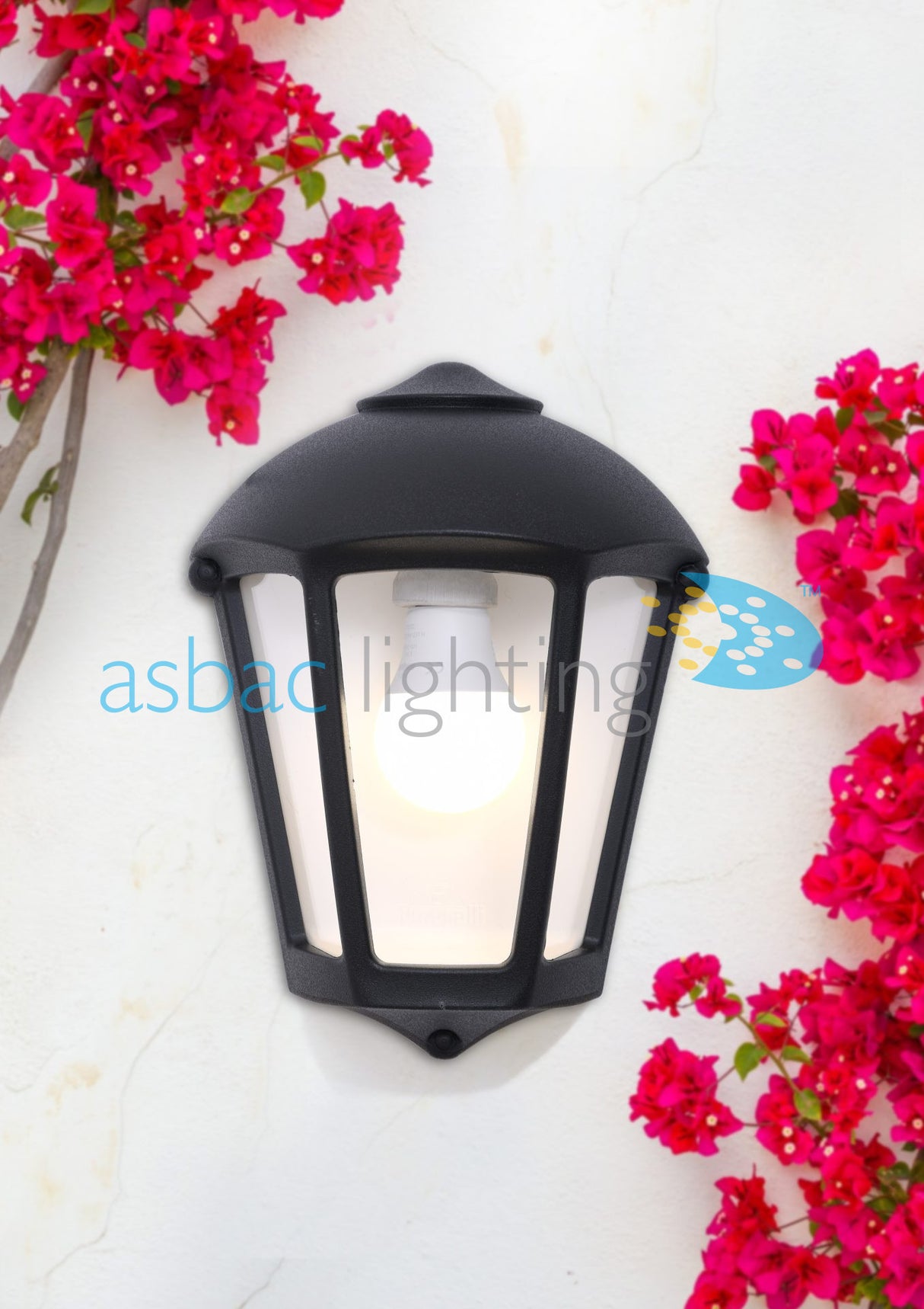Fabio 8.5W E27 LED CCT, Modern Half Lantern, Black/Clear