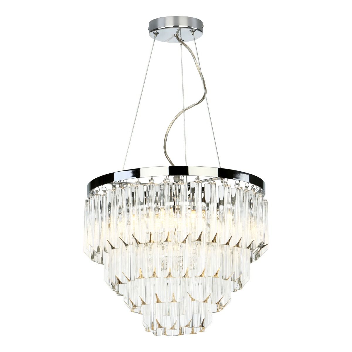 Fame 5 Light Pendant Polished Chrome Glass