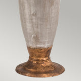 Bienville Vintage-Inspired Table Lamp with Dual-Tone Metallic Finish and Oversized Drum Shade