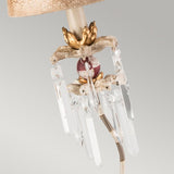 Zebra Luxe: Cream and Silver Designer Table Lamp with Crystal Accents