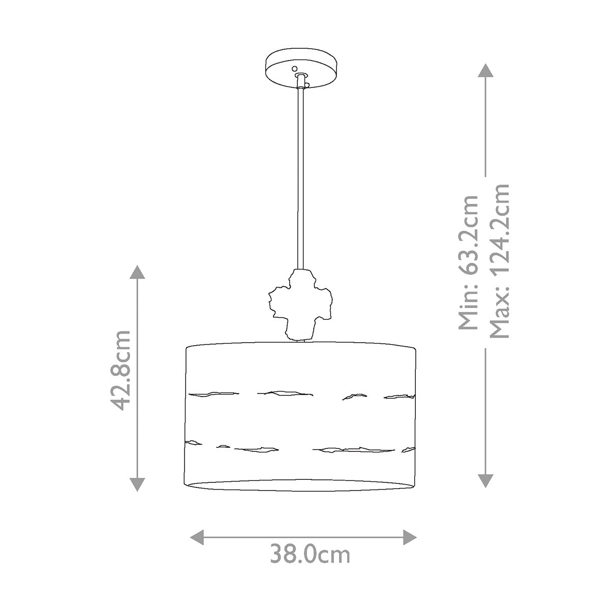 Antique Gold Gothic Drum Shade Pendant Light