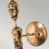 Gothic Elegance Gold Leaf Cylinder Wall Sconce Light