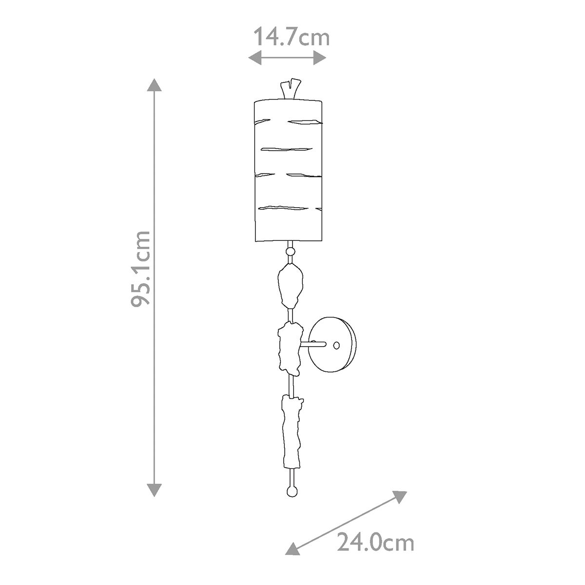 Gothic Elegance Gold Leaf Cylinder Wall Sconce Light