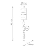 Gothic Elegance Gold Leaf Cylinder Wall Sconce Light