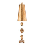 Gothic Elegance: Gold Table Lamp with Artistic Sculpture Design