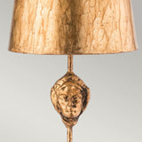 Gothic Elegance: Gold Table Lamp with Artistic Sculpture Design