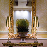 Gothic Elegance: Gold Table Lamp with Artistic Sculpture Design