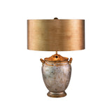 Jackson 1lt Table Lamp - Antiqued Silver with Gold Leaf Accents Antiqued Silver with Gold Leaf