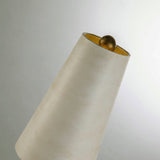 Leda Table Lamp with Cream Patina and Gold Leaf Accents - Shade Included