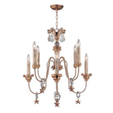 Mignon Gold and Silver Luxe Chandelier with Crystal Star Accents