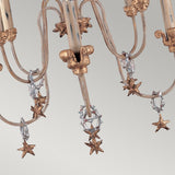 Mignon Gold and Silver Luxe Chandelier with Crystal Star Accents