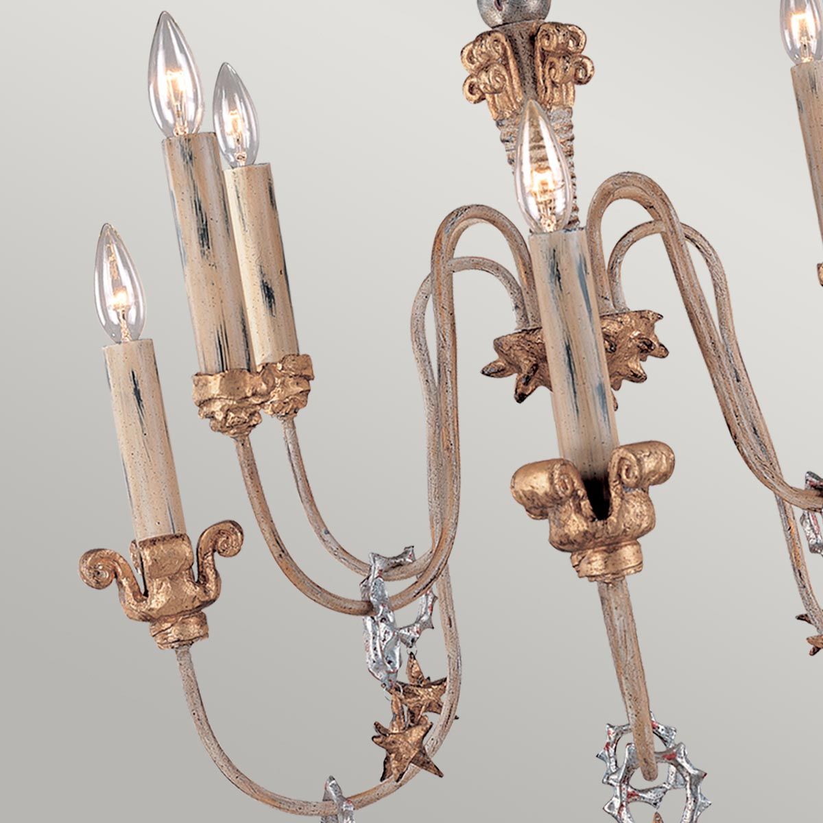 Mignon Gold and Silver Luxe Chandelier with Crystal Star Accents
