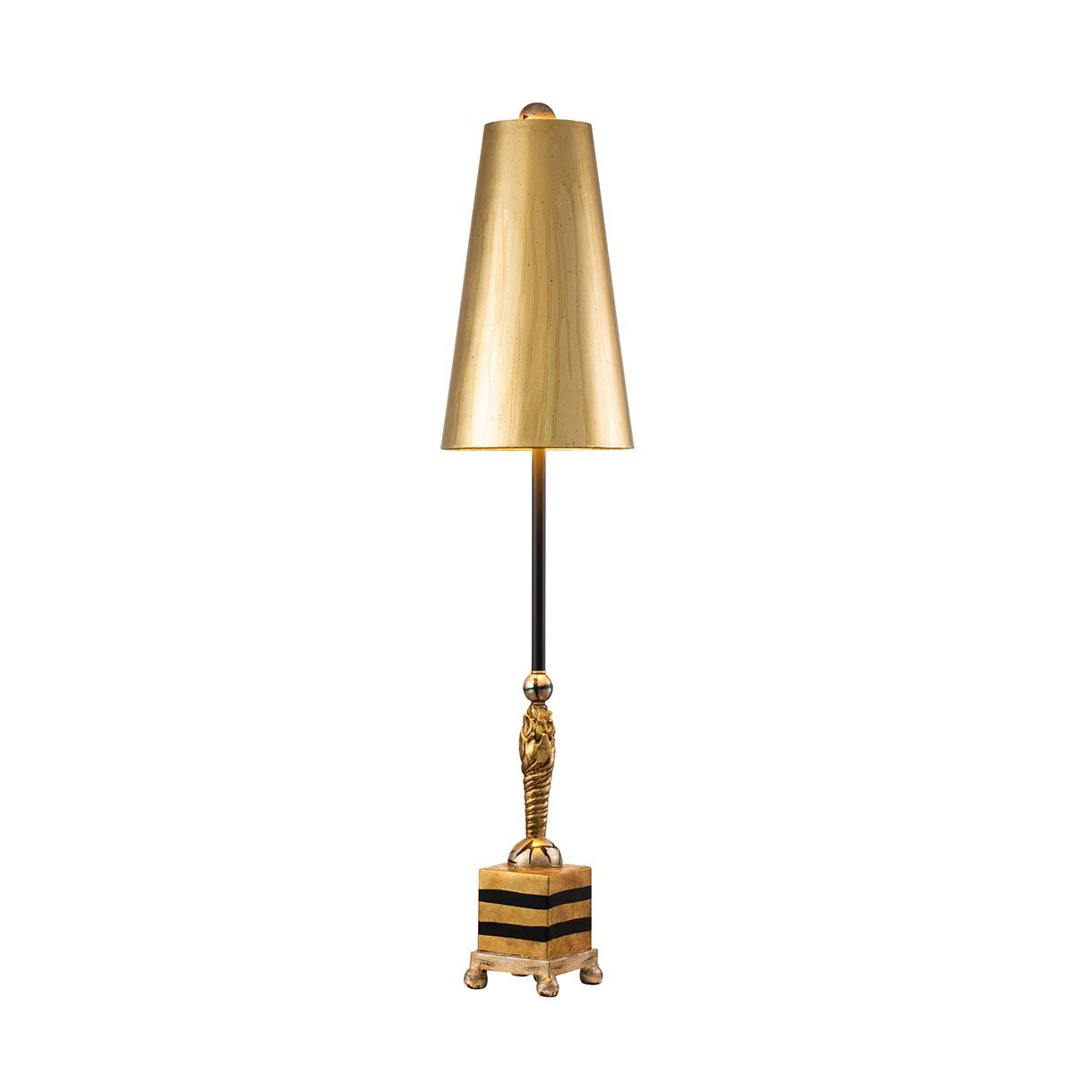 Luxura Noma Gold Leaf Table Lamp with Sculpted Palm Design