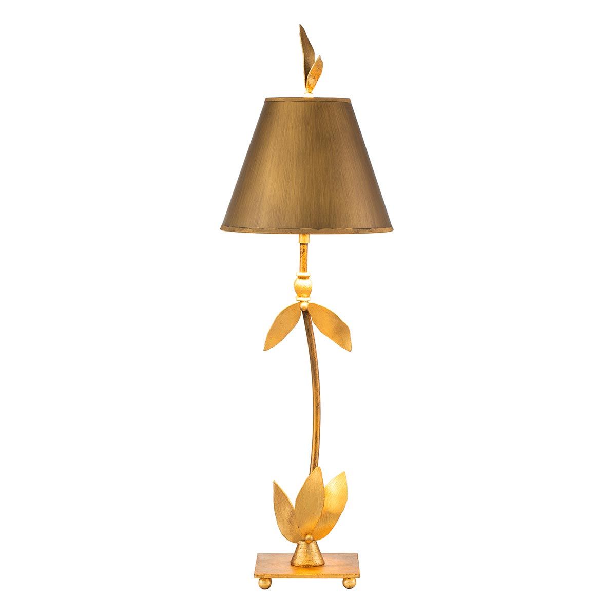 Golden Leaf Elegance Table Lamp with Shade