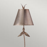 Silver Leaf Bell Table Lamp with Tapered Shade