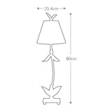 Silver Leaf Bell Table Lamp with Tapered Shade