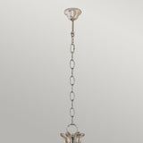Remi Ornate Gothic Chandelier in Silver with Ivory and Crackle Shades