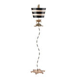 South Beach Zebra Striped Floor Lamp with Gold Accents and Shade
