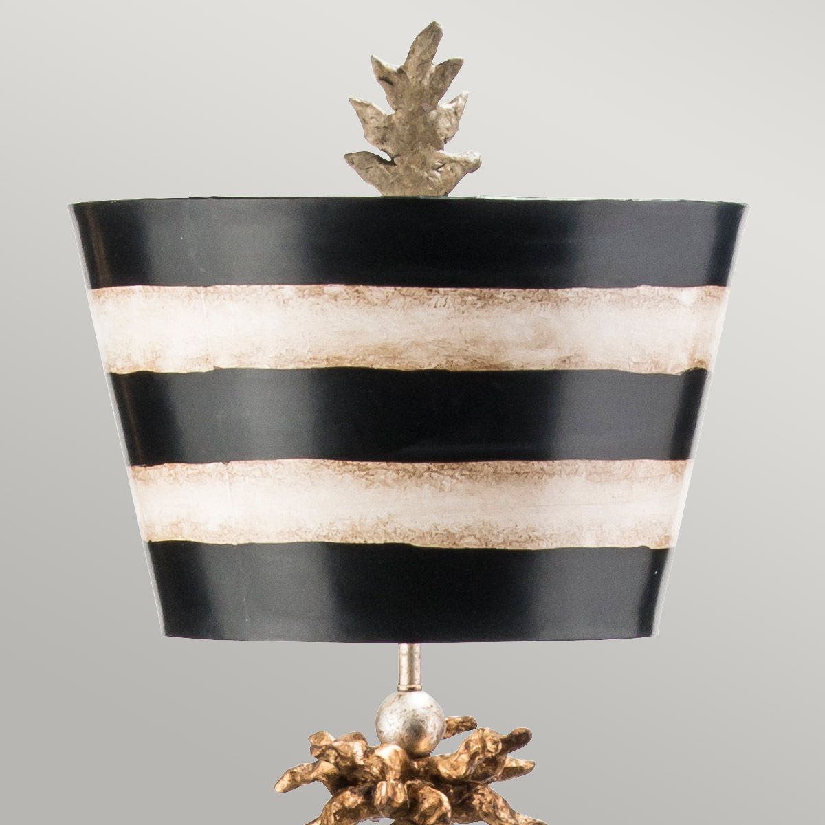 South Beach Zebra Striped Floor Lamp with Gold Accents and Shade