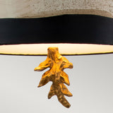 South Beach Black and Putty Striped Ceiling Pendant Lamp with Gold Palm Accents