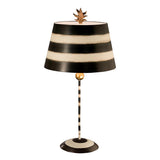 Tropical Elegance Table Lamp - Black and Cream with Gold Accents