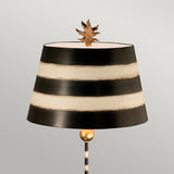 Tropical Elegance Table Lamp - Black and Cream with Gold Accents
