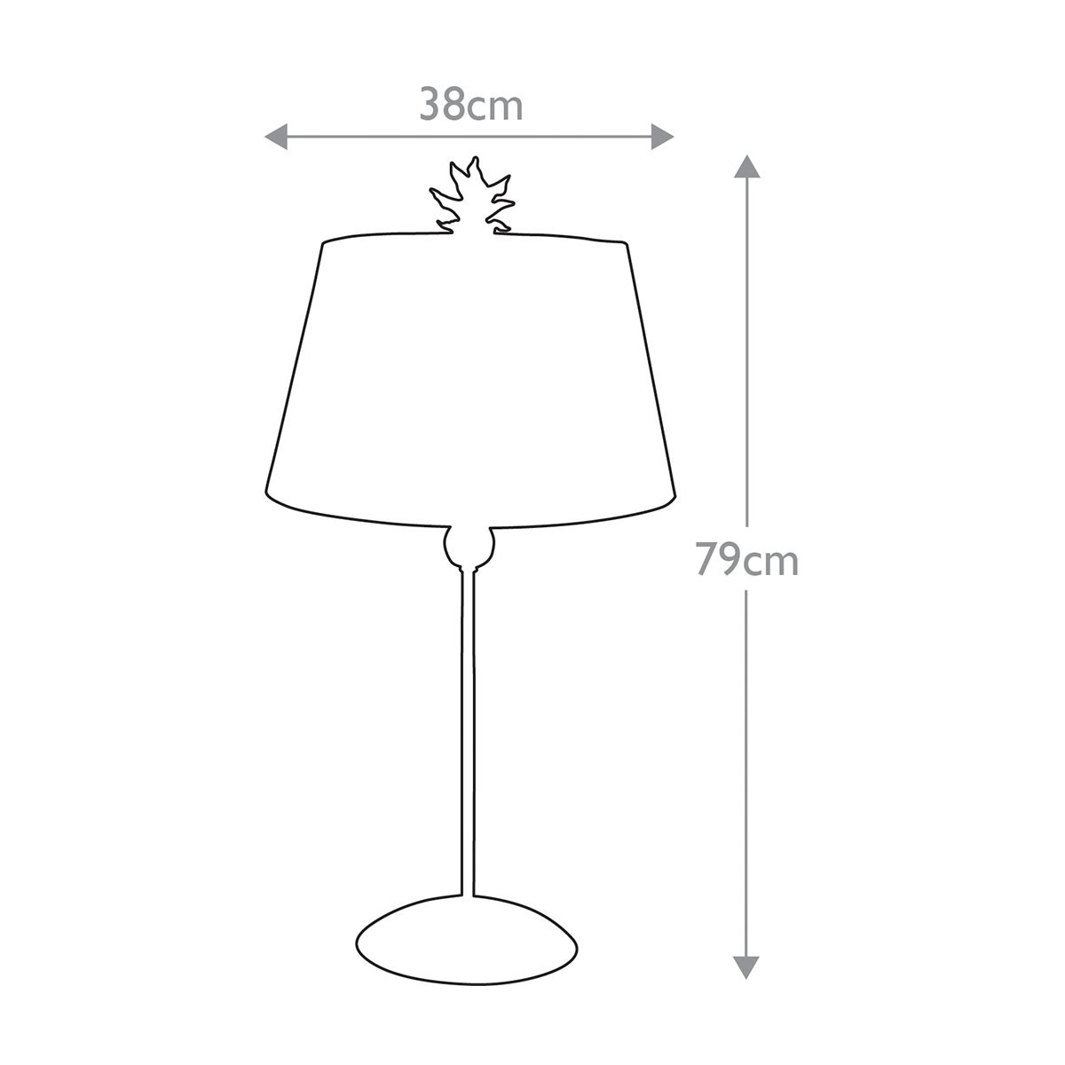 Tropical Elegance Table Lamp - Black and Cream with Gold Accents