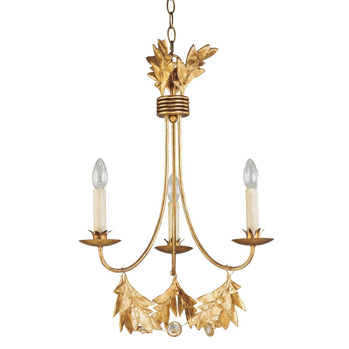 Sweet Olive 3-Light Chandelier in Elegant Gilded Gold Finish