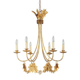 Gilded Gold Sweet Olive Chandelier with Six Lights