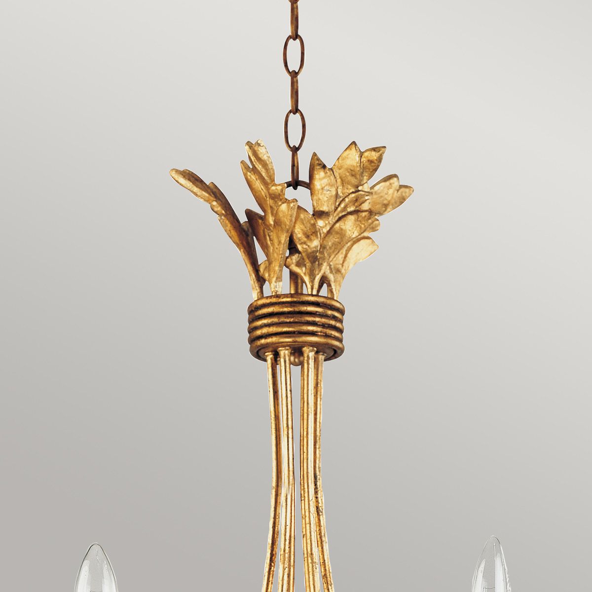Gilded Gold Sweet Olive Chandelier with Six Lights