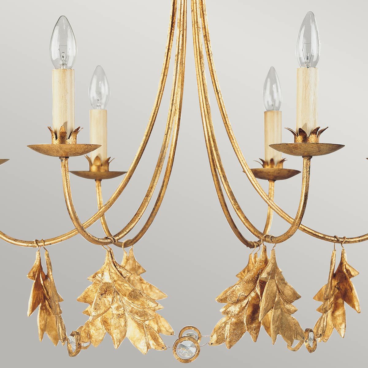 Gilded Gold Sweet Olive Chandelier with Six Lights