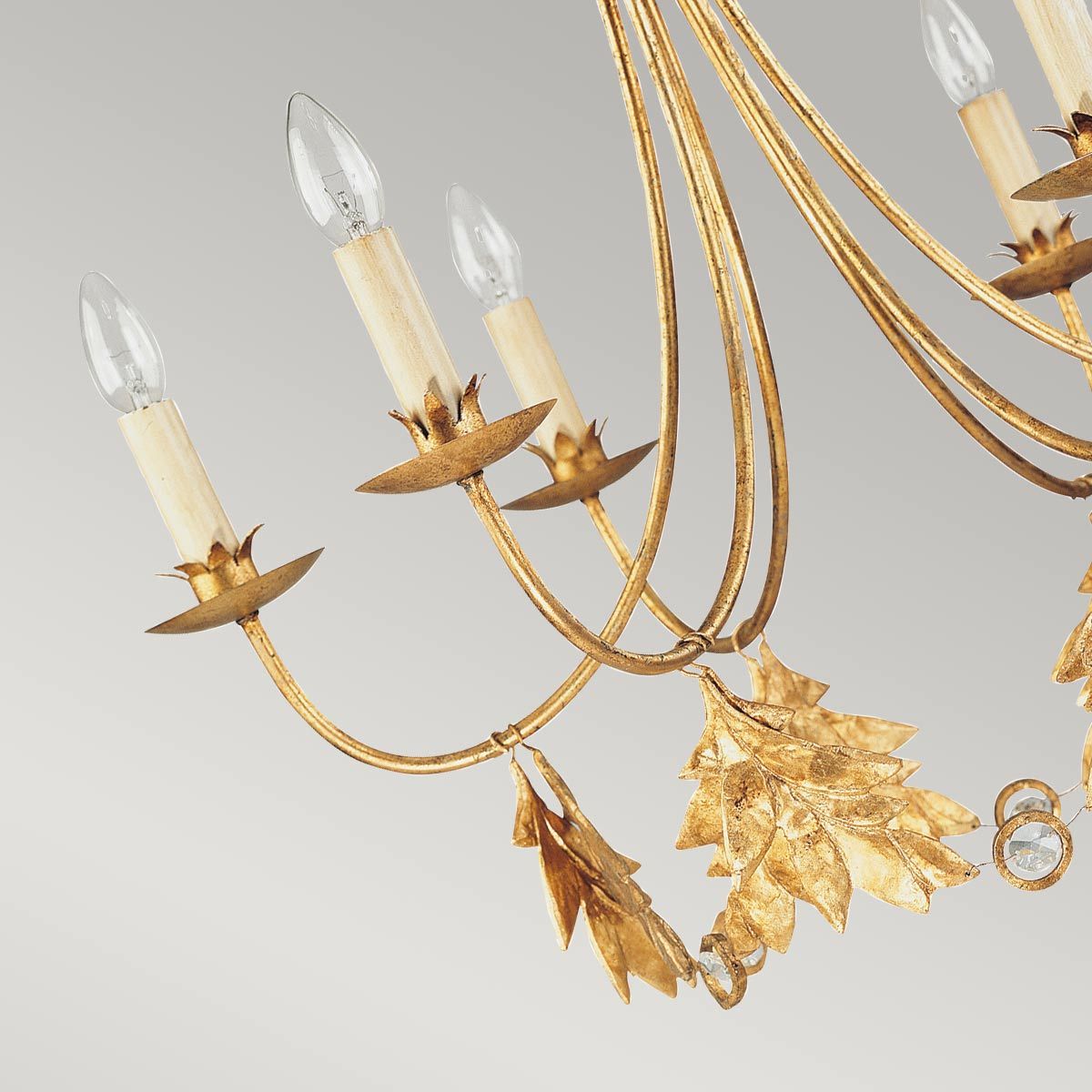 Gilded Gold Sweet Olive Chandelier with Six Lights