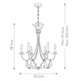 Gilded Gold Sweet Olive Chandelier with Six Lights