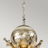 Trellis Pendant Light in Putty Patina and Silver Leaf Finish