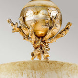 Trellis Pendant Light in Putty Patina and Silver Leaf Finish