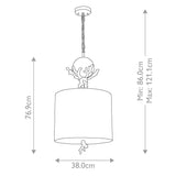 Trellis Pendant Light in Putty Patina and Silver Leaf Finish