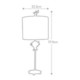Putty Patina & Silver Leaf Table Lamp with Hand-Painted Trellis Design