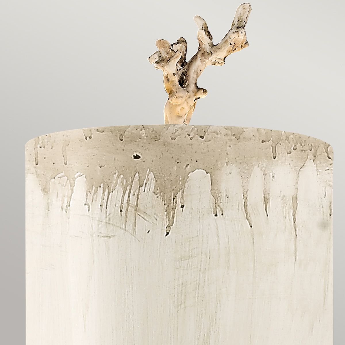 Elegant Twisted Branch Wall Light in Putty Patina & Silver