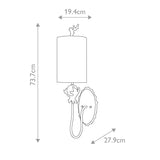 Elegant Twisted Branch Wall Light in Putty Patina & Silver