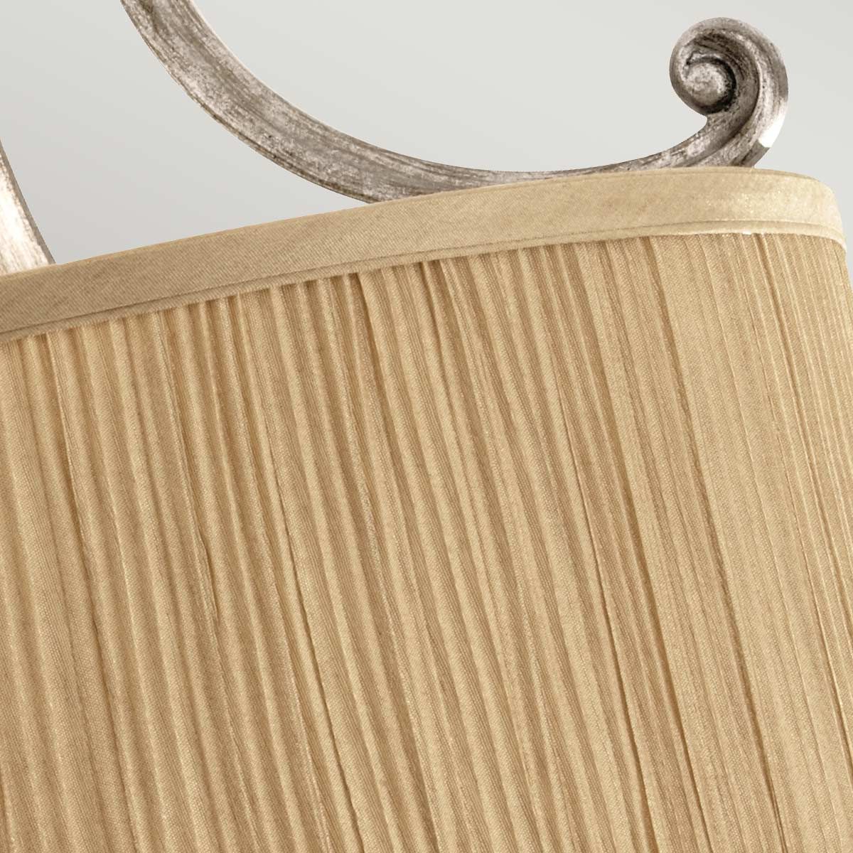 Elegant Semi-Flush Chandelier with Mushroom Pleated Shade in Brushed Silver Sand Finish