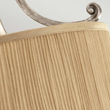 Elegant Semi-Flush Chandelier with Mushroom Pleated Shade in Brushed Silver Sand Finish