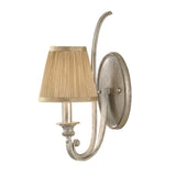 Elegant Silver Sand Wall Sconce with Pleated Candle Shade