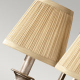 Exquisite Abbey Triple Chandelier in Hand-Brushed Ivory Silver Sand with Pleated Mushroom Shades