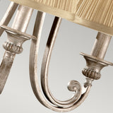 Exquisite Abbey Triple Chandelier in Hand-Brushed Ivory Silver Sand with Pleated Mushroom Shades