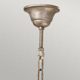 Exquisite Abbey Triple Chandelier in Hand-Brushed Ivory Silver Sand with Pleated Mushroom Shades